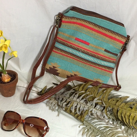 Pine Creek Handbags - NWT Blue and Red Tribal Collection Crossbody Bag Pine Creek Handbags - NWT Blue and Red Tribal Collection Crossbody Bag